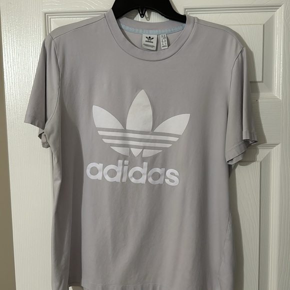 Adidas trefoil Short sleeve t shirt light grayish blue XL - Picture 2 of 5